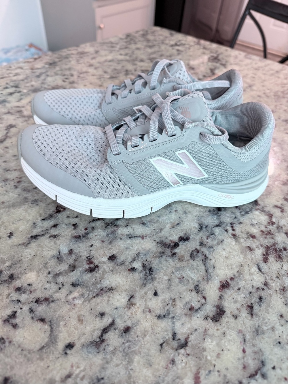 New Balance Women's Light Gray Athletic Walking Sneakers